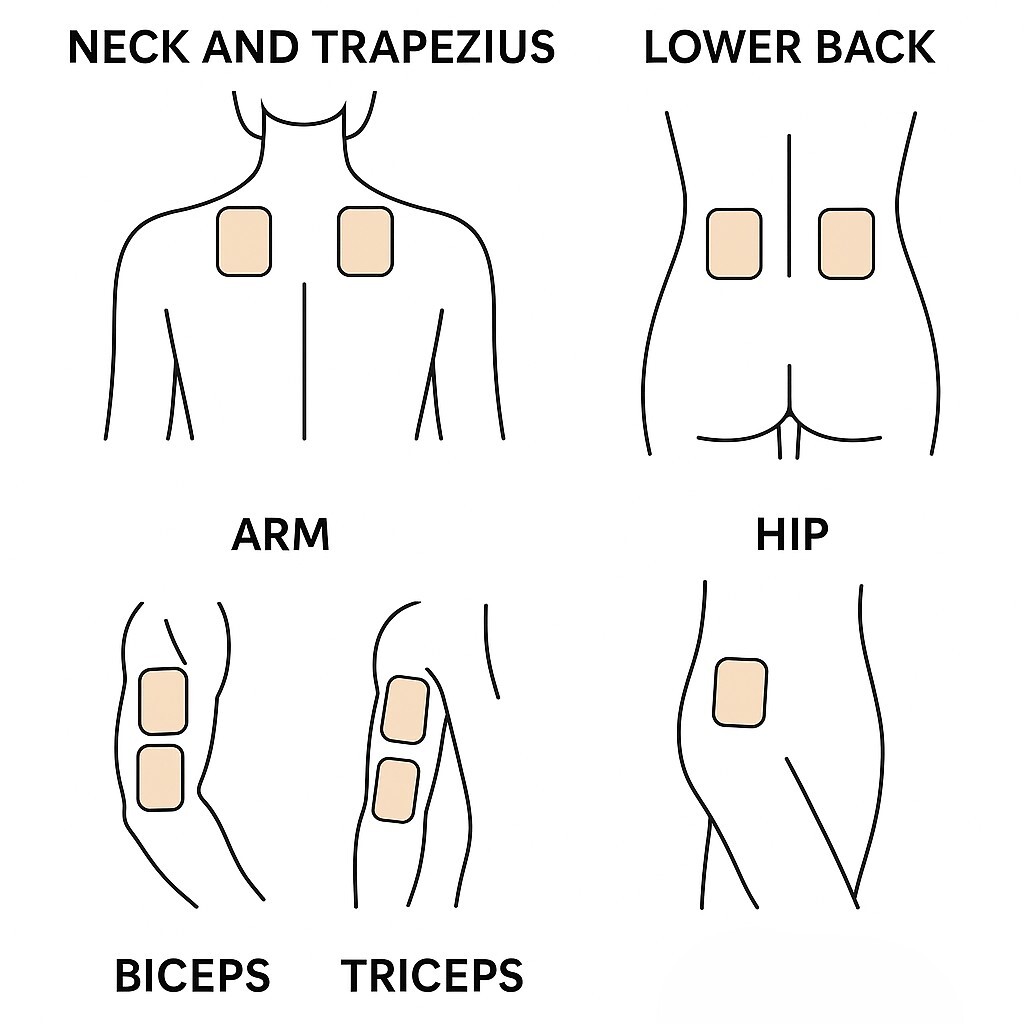 저주파 자극기 부착부위 
